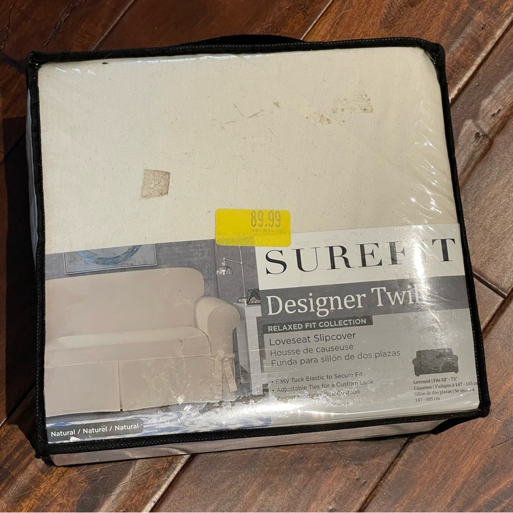 Surefit designer twill loveseat slipcover